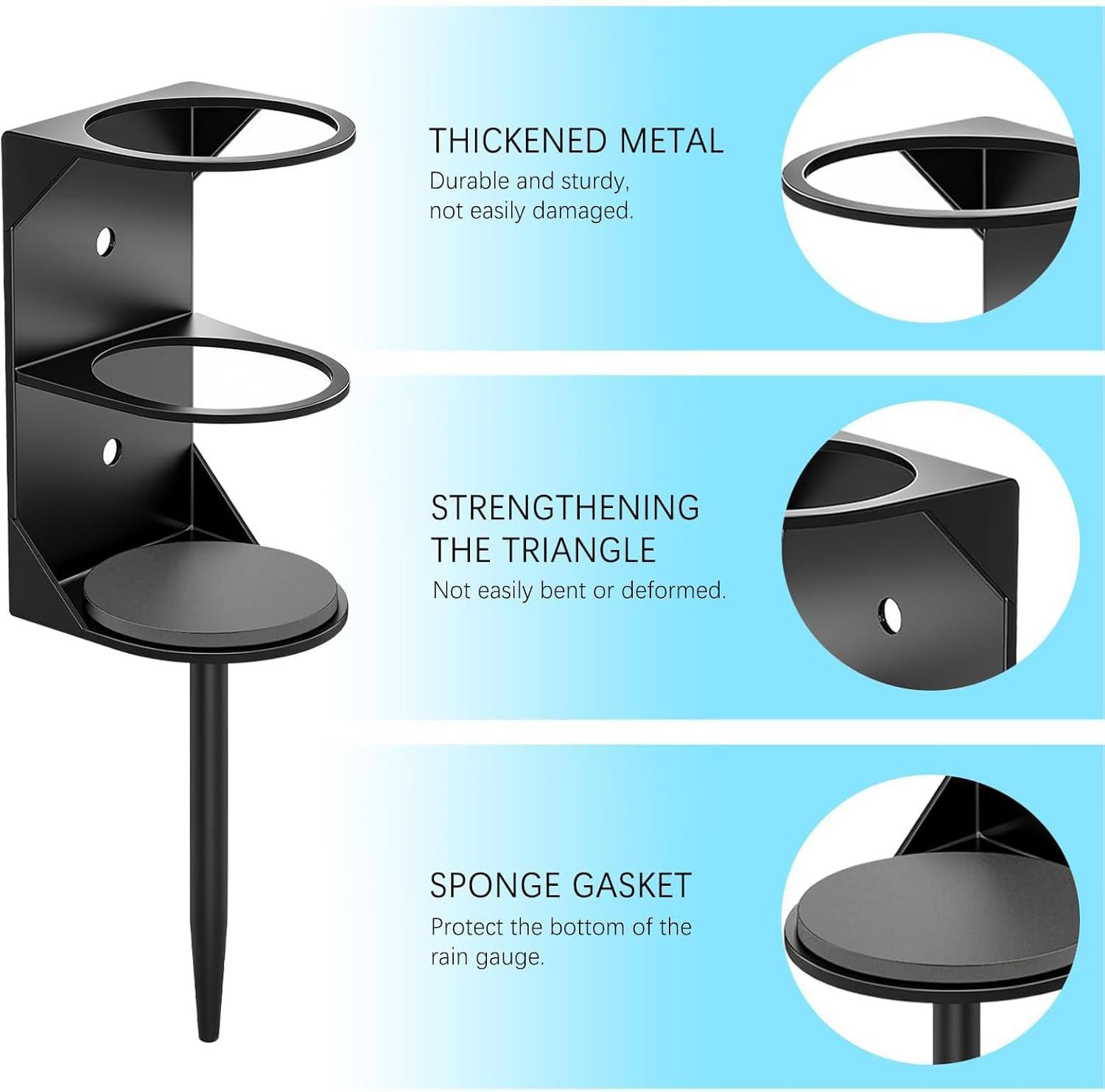 Garden Rain Gauge | Freeze Proof Large Font Tube Meter,Yard Stake Rain Gauge,For Gardener Farmer Weather-Enthusiast Homeowner Patio Lawn Terrace Courtyard Farm Greenhouse image number 6