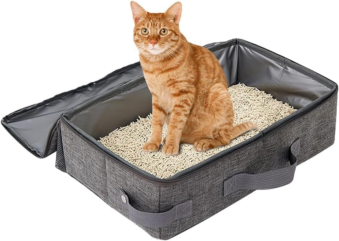 Sarini Foldable, Waterproof Travel Cat Litter Box, Pet Bag, Cat Litter Box, Portable Cat Litter Box for Trips for Medium Cats and Kittens image number 1