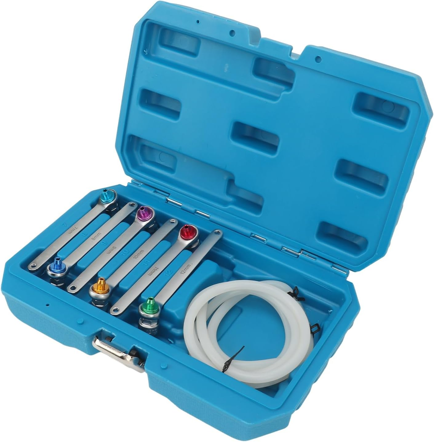 Cryfokt Bleed Brake Fluid Spanner Kit, Color Adapter Sockets Prevent Backflow Efficient Bleeding Brake Bleeder Wrench 12 Point Wrench for SUV, Cryfokt1Sgc27Pnka