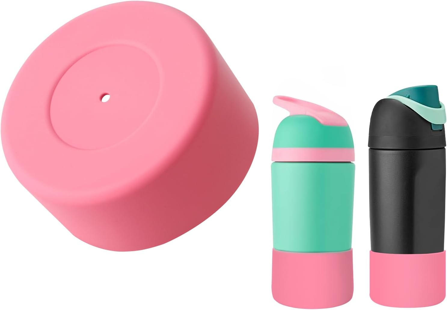 Craybg Silicone Boot Compatible with Owala Kids Water Bottle 16OZ 14OZ, Boot for Owala, Tall Anti-Slip Bottom Protective for Owala Accessories (Pink) image number 1