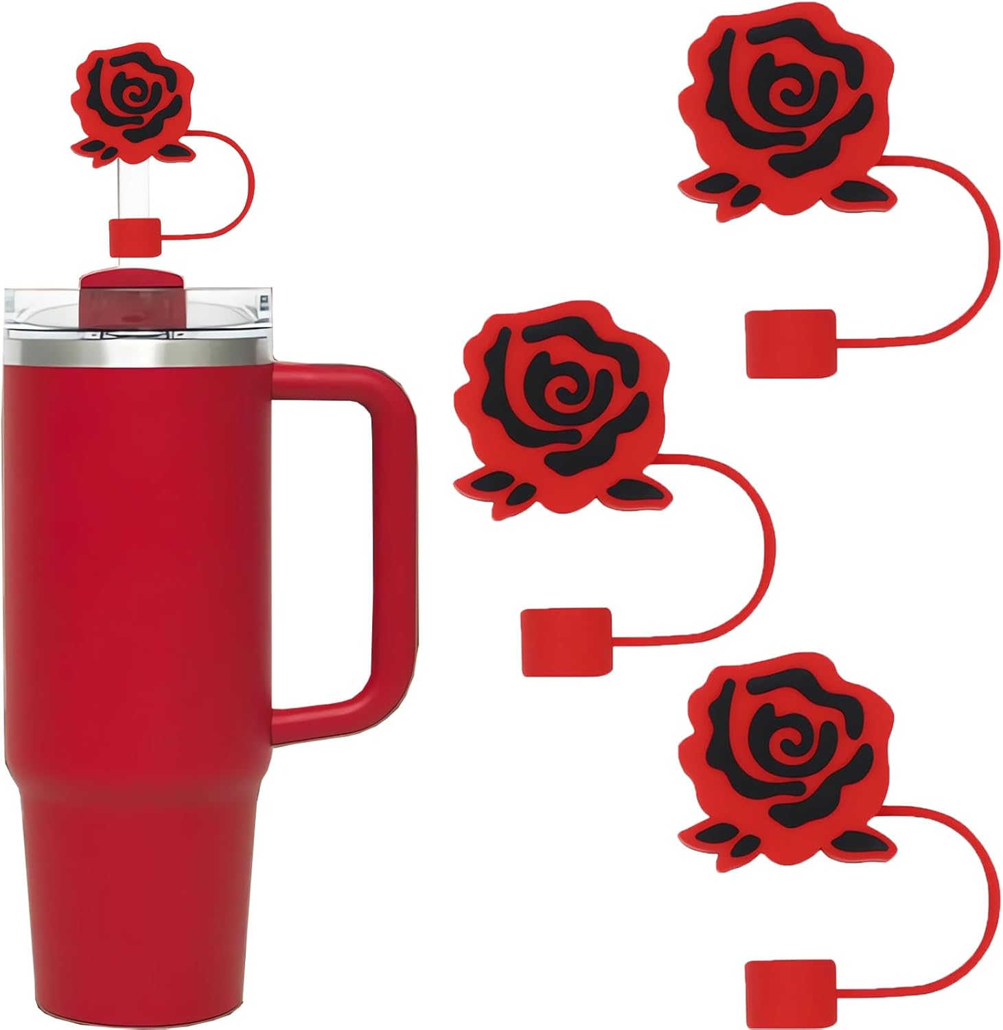 LDKEDKF 11Pcs Straw Cover for Stanley Cup, Silicone Straw Topper for Stanley Cup 30&40Oz with Tumblers, 10Mm 0.4In Lid Accessories (Reusable)