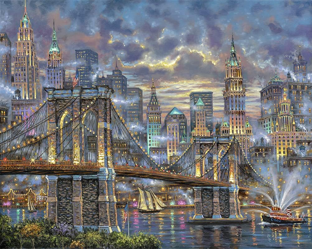 Meecaa Paint by Numbers Titanic Ferry Iceberg Romantic Kit for Adults Beginners DIY Oil Painting 16 X 20 Inches (Titanic, Frameless)