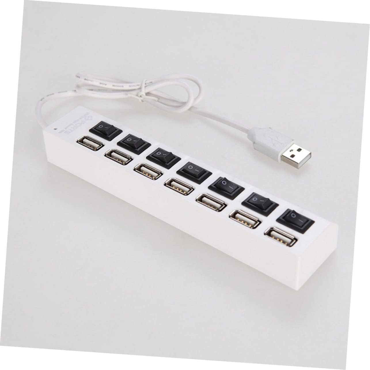 7 Laptop USB HUB Practical USB Splitter Daily Use USB HUB High Splitter Plug Four-Port USB Individual Hub Ultra Thin Laptop USB Hub for Laptop Portable White Socket image number 3
