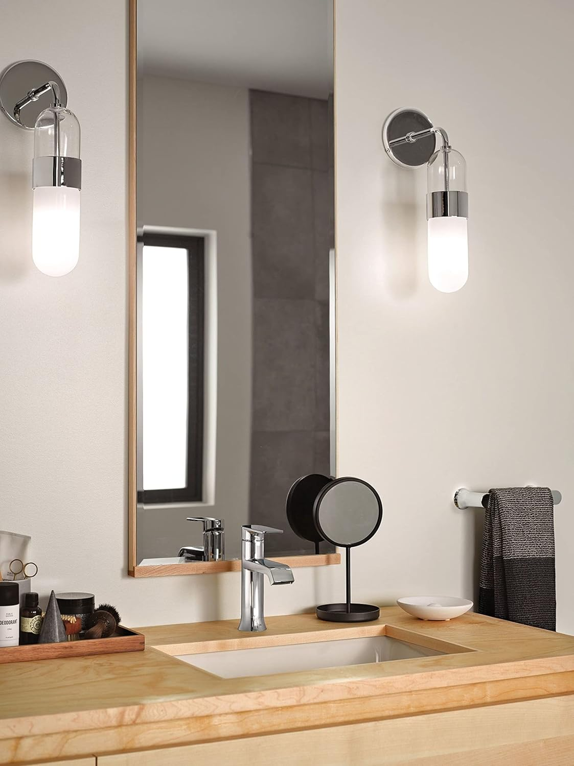 Moen Genta Chrome Modern Double Post Bathroom Hand Towel Bar, BH3886CH - Chrome image number 6