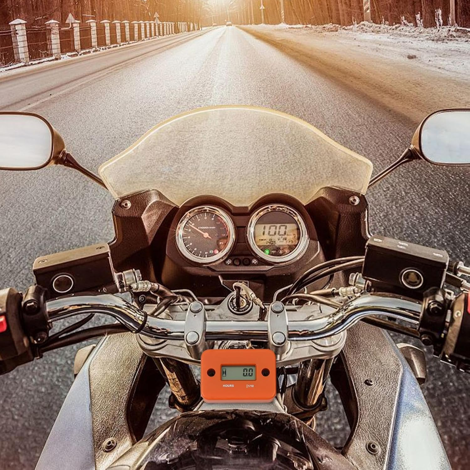 Engine Hour Meter | LCD Timer with Wires - Motorcycle Tach Hour Meter Tachometer,For Lawn Mower Snowmobile Boat Snow Blower Bike Atvs Outboard Motor Generator Pressure Washer - Timer-Orange image number 5