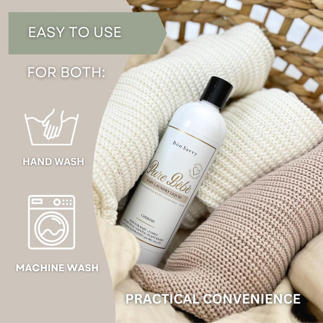 Bon Savvy Pure B&eacute;b&eacute; Baby Laundry Detergent, Premium Clean, Baby Detergent Laundry, Extra Care to Calm & Soothe, Australian Made Baby Laundry Liquid, Luxe Comfort, Chemical Free Concentrated 3X image number 6