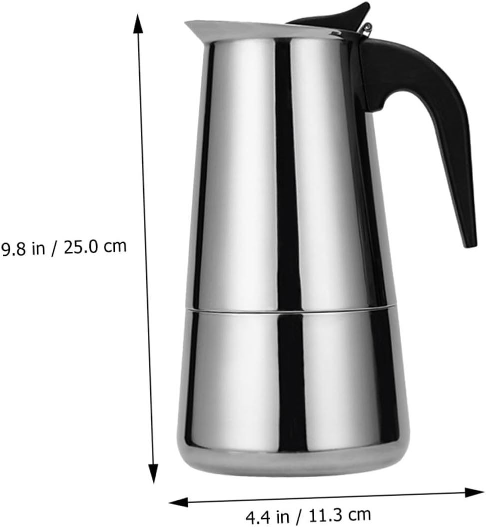 NOLITOY Stovetop Coffee Maker Stainless Steel Pot 9/12 Cups Portable Italian Espresso Maker Suitable for Induction and Other Heating Appliances Easy to Clean image number 4