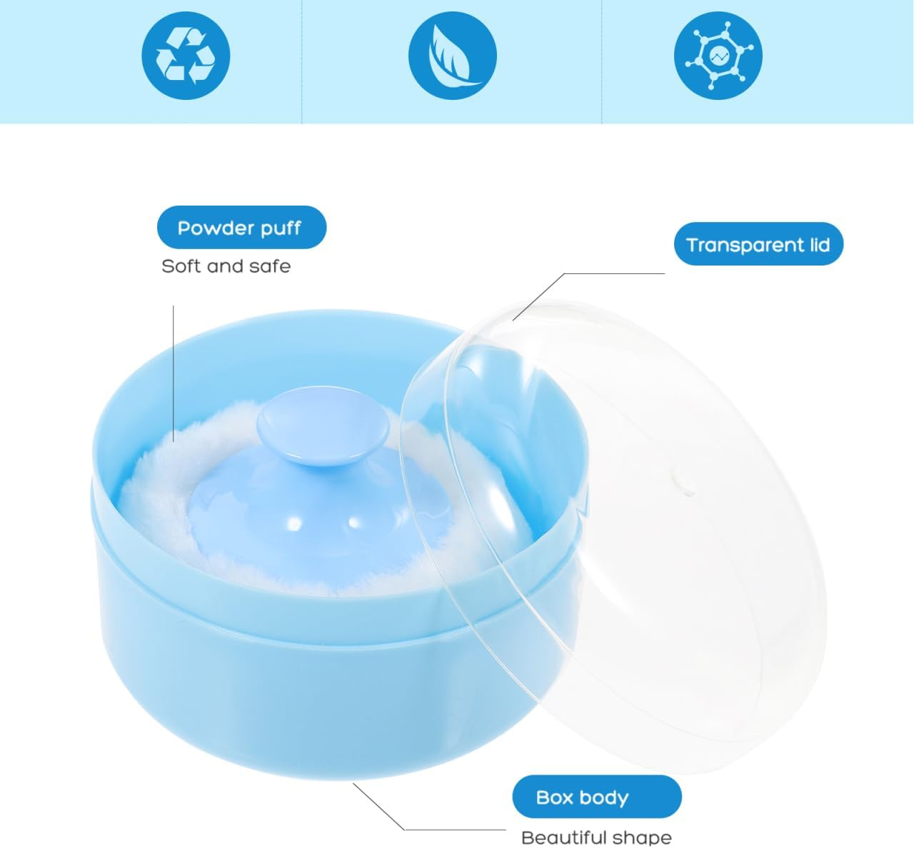 ULTECHNOVO Powder Puff for Baby and Women - 1 Set (Powder Puff + Box） image number 2