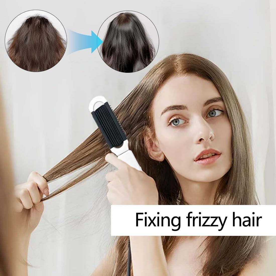 XYTAHDM Set of 2 Travel Hair Brush with Folding Mirror, Mini Travel Brush, Compact Massage Comb Hairdressing Tools for Gyms, Schools, Pools, Outdoor Places image number 2