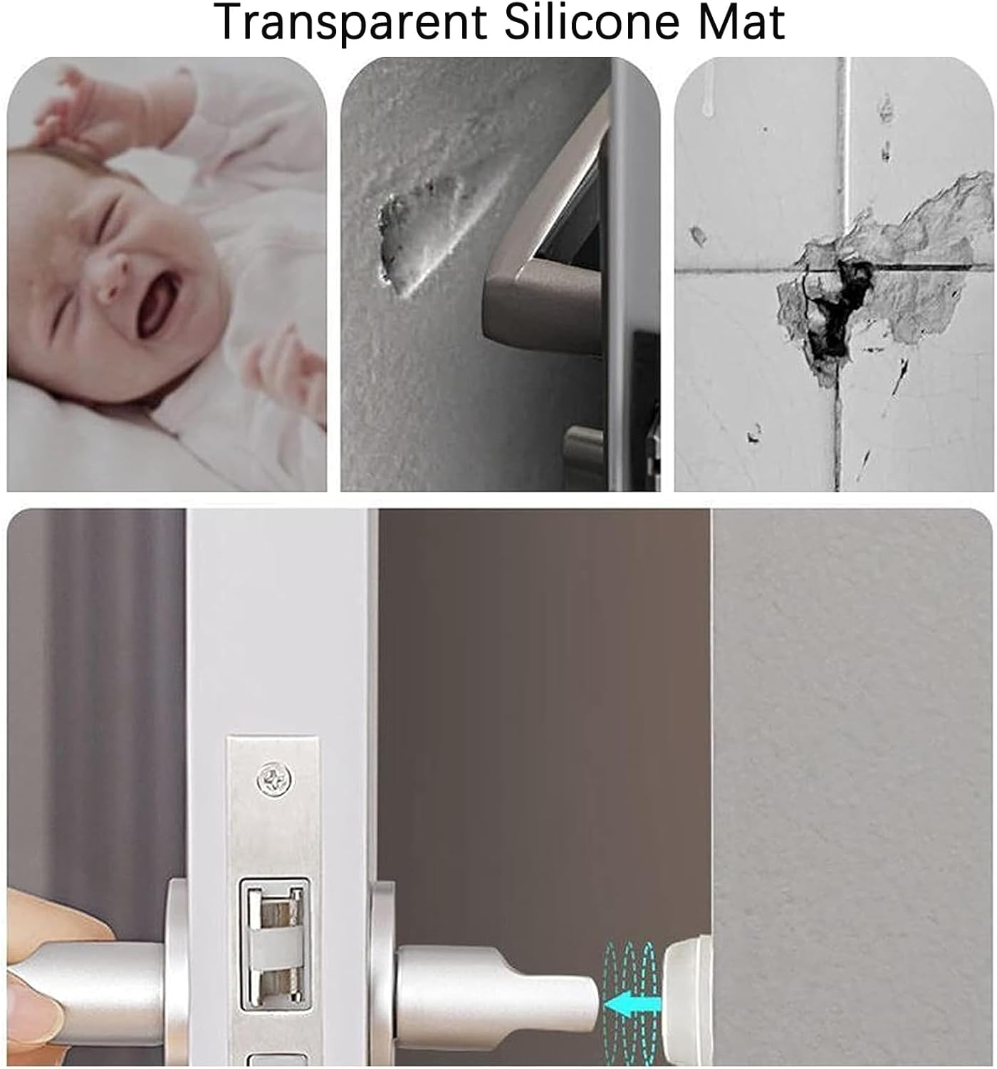 Pack of 100 Rubber Buffers, Self-Adhesive Door Buffers, Rubber Feet, Self-Adhesive Transparent Protective Buffers, Rubber Buffer Bumper Pads for Door Cabinets and Drawers (10 Mm) image number 1