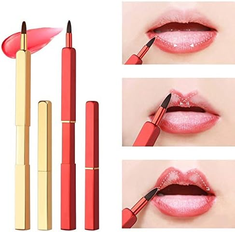 Exquisite Professional Lip Brush Applicators-Retractable Lipstick Brushes- Lipstick Gloss Makeup Brush Tool for Women and Girls (Bright Gold) image number 4