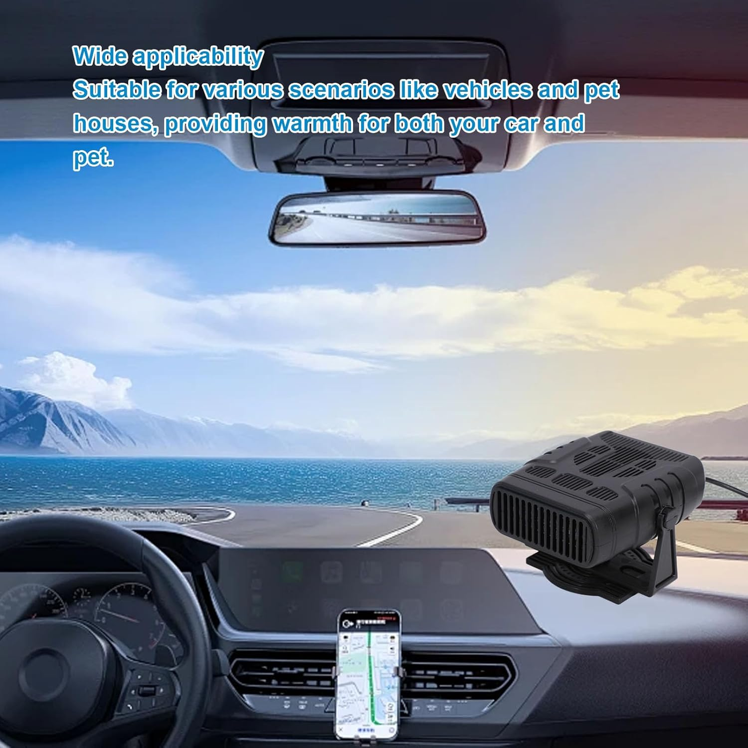 Solar Heater with Monocrystalline Solar Panel, 30W Adjustable Solar Powered Space Heater for Pet House Car Camping Chicken Coop Dog House, Rapid Heating, Portable image number 5