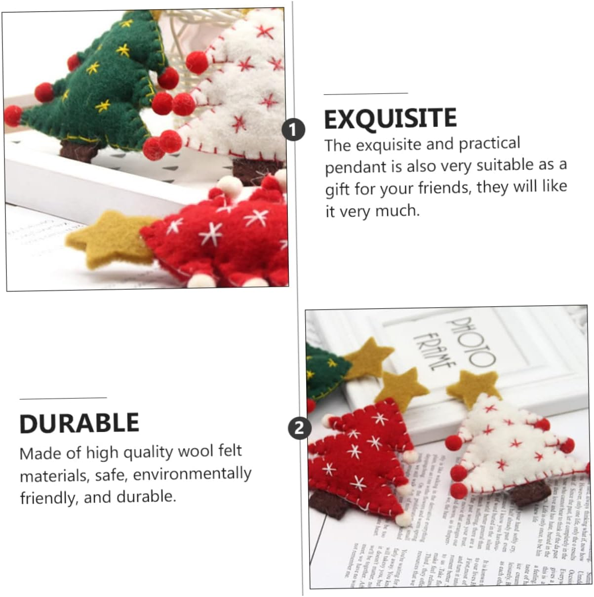 3Pcs Christmas Tree Felt Pendants Unique Decor for Boys and Girls Holiday Accessories Random Colors for Christmas Decorations and Festive Celebrations image number 5