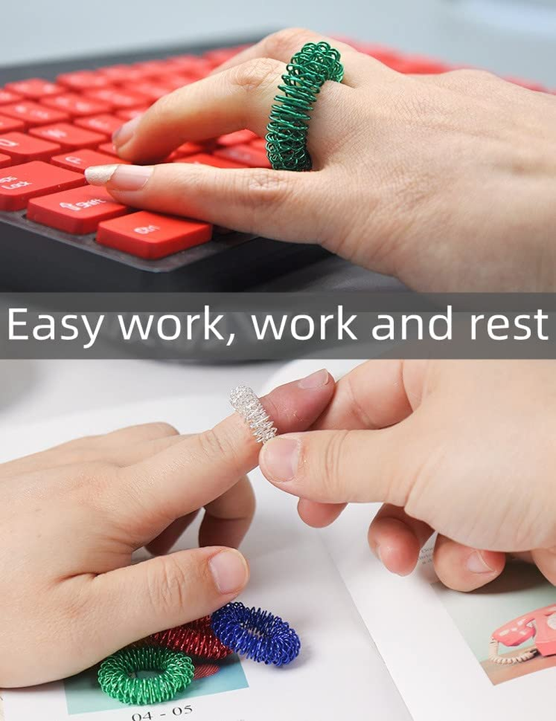 Finger Massage Rings,10 Pcs Spiky Sensory Finger Rings Metal Spiky Fidget Band Acupressure Ring,Spiky Sensory Finger Rings,Spiky Finger Ring,Acupressure Finger Rings,Spiky Finger Ring Acupressure Ring image number 3