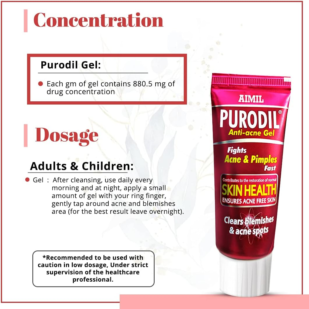 AIMIL Purodil Organic anti Acne Cream Gel & Pimple Face Gel with Neem, Tulsi & Aloe Vera | 20 GM (Pack of 3) image number 5