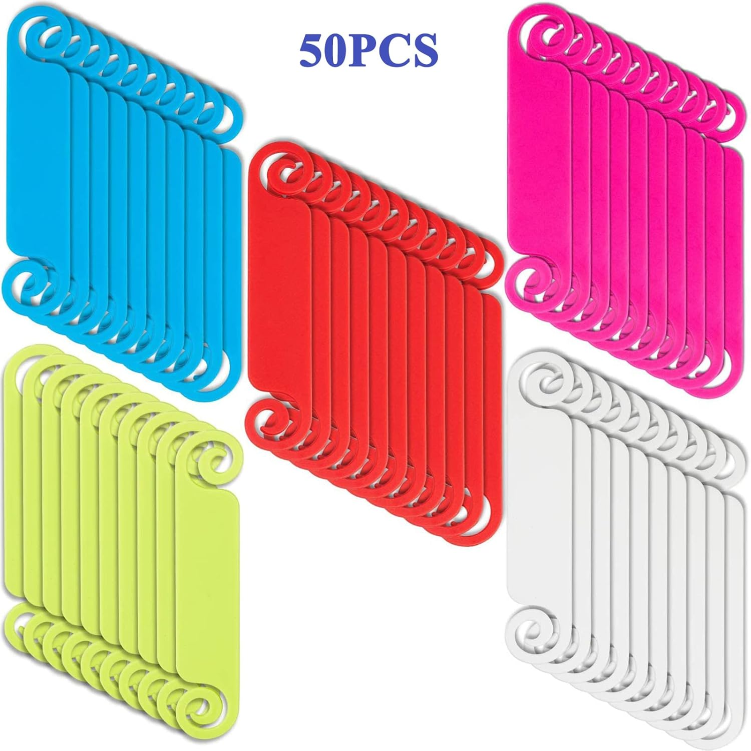 Cable Tags Cable Management Labels - Multicolor Cable Labels Writable Cord Identification Tags for USB Computer Phone Charger 50 Pieces image number 6