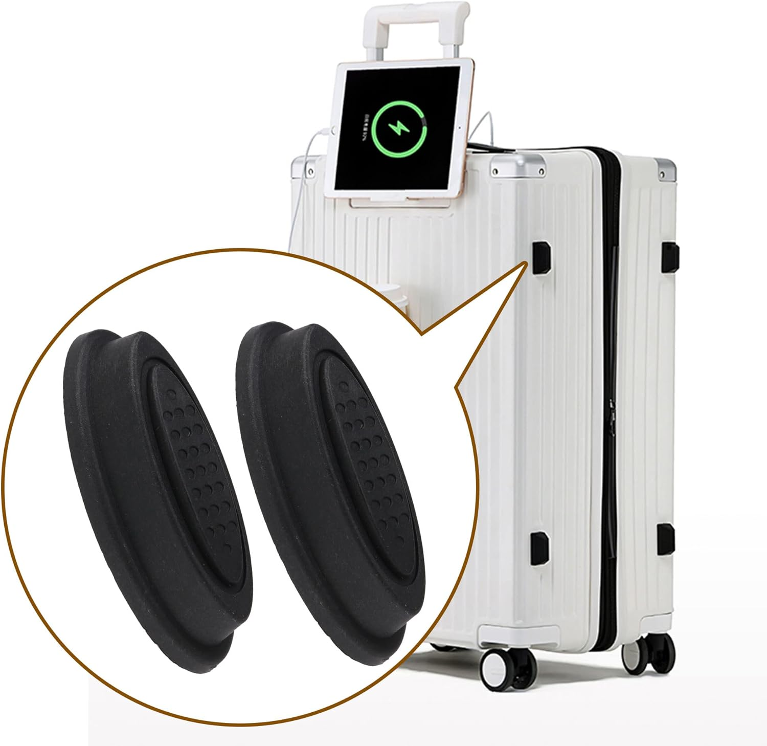 RDEXP 2 Pieces Plastic & Rubber Luggage Bracket Side Feet Z020 with 2Pcs Screw image number 4