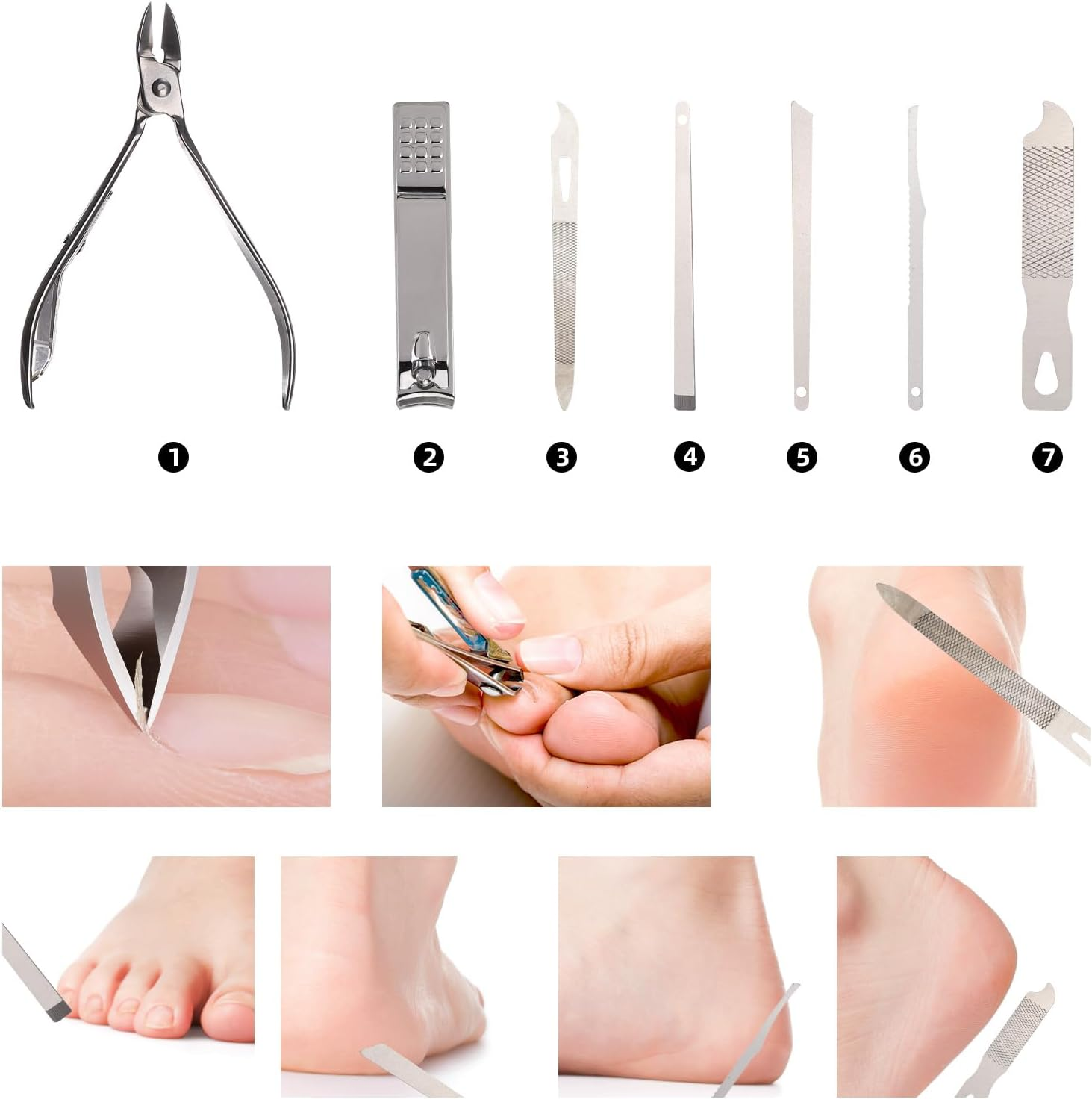 Manicure and Pedicure Kits, 19 Pieces Stainless Steel Nail Clippers Professional Manicure Set Nail Care Tools with Travel Case