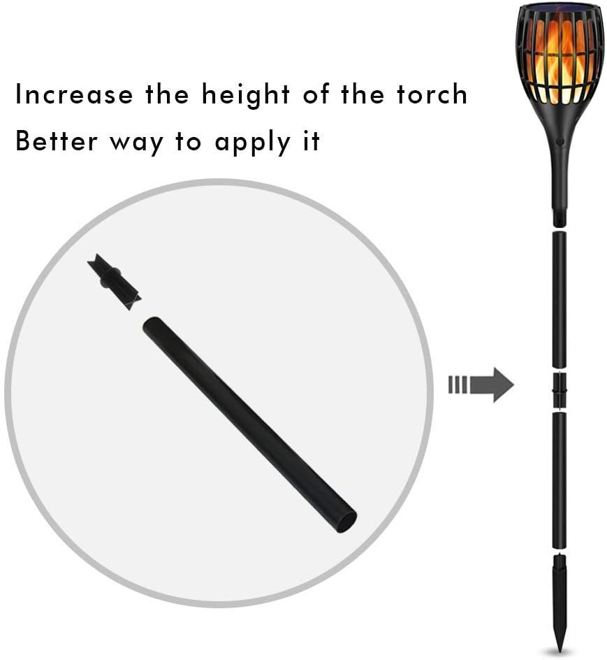 Plastic Pole Extension and Joint Kits Connector for Solar Flame Torches 12" Extension Makes Tiki Torches Taller, 4 Pack - Pole-4 Pack image number 3