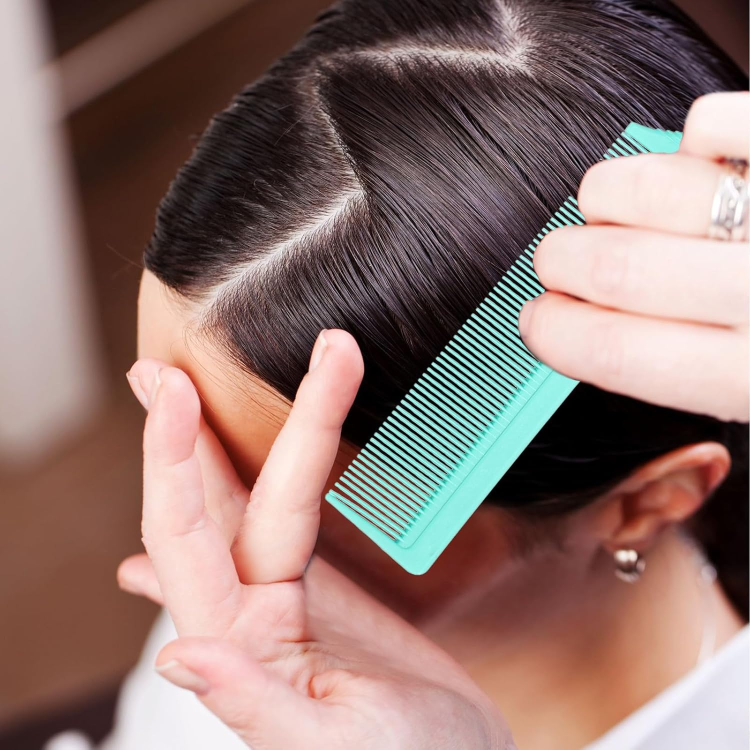 Patelai 3 Pieces Hair Styling Comb Set, Includes Hair Brush Teasing Fluffy Hair Brush, Rat Tail Comb Teasing Comb and Triple Teasing Comb for Women Back Combing Hair(Green)