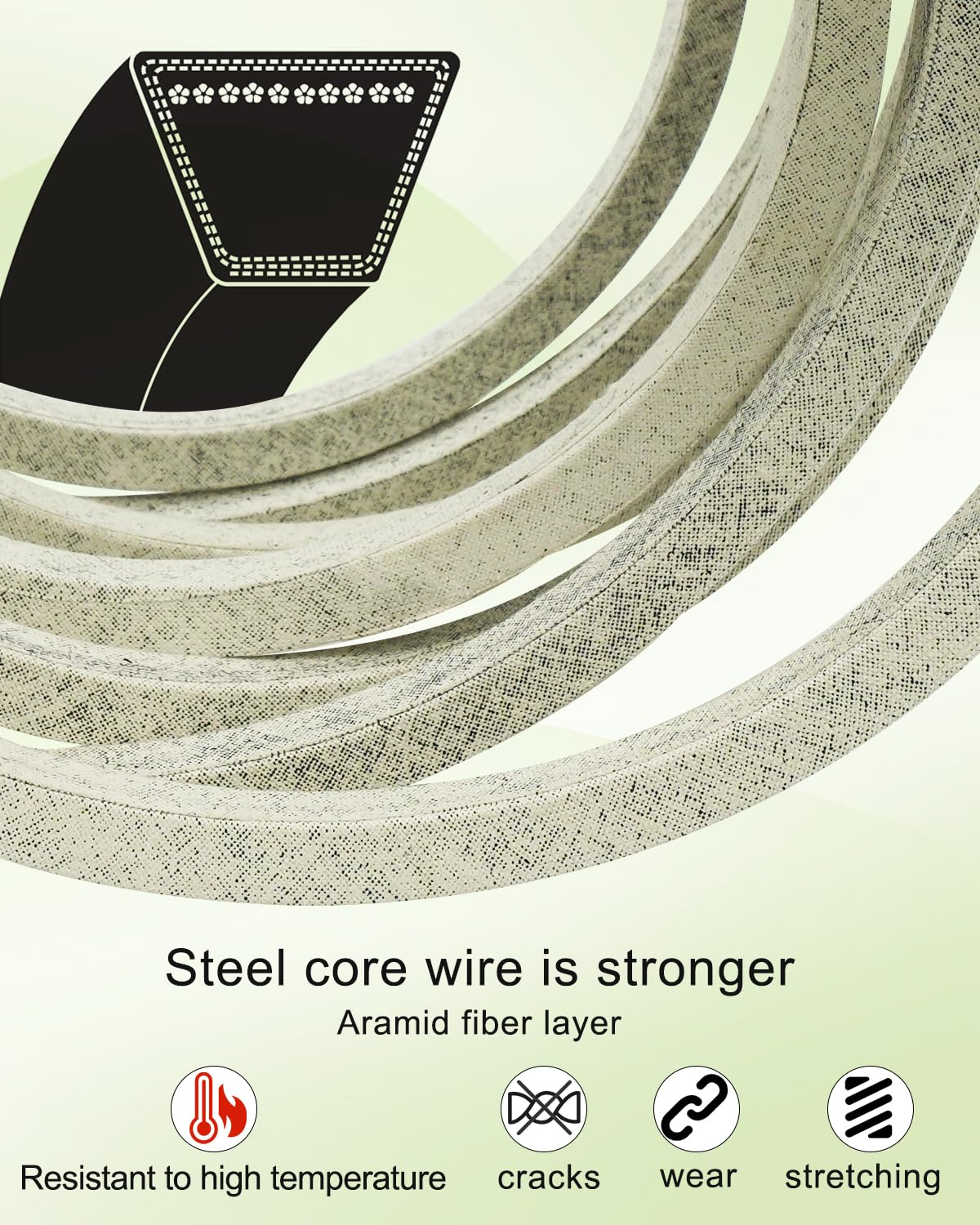 NTSUMI 5/8" X 178" Deck Belt Kevlar Fit for Toro Ferris IS2100Z IS3200Z 61" Lawn Mower, Drive V-Belt Replace 5103616 133-7076 image number 4