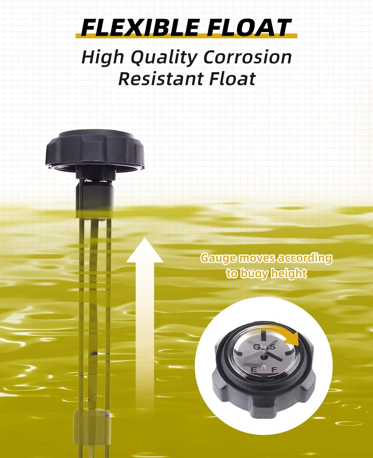 QUICKWOLF Ranger Gas Cap,1240119 Gas Cap with Gauge Compatible with Polaris Ranger 400 425 500 700 TM Fuel Gauge, Anti-Corrosion Material image number 3