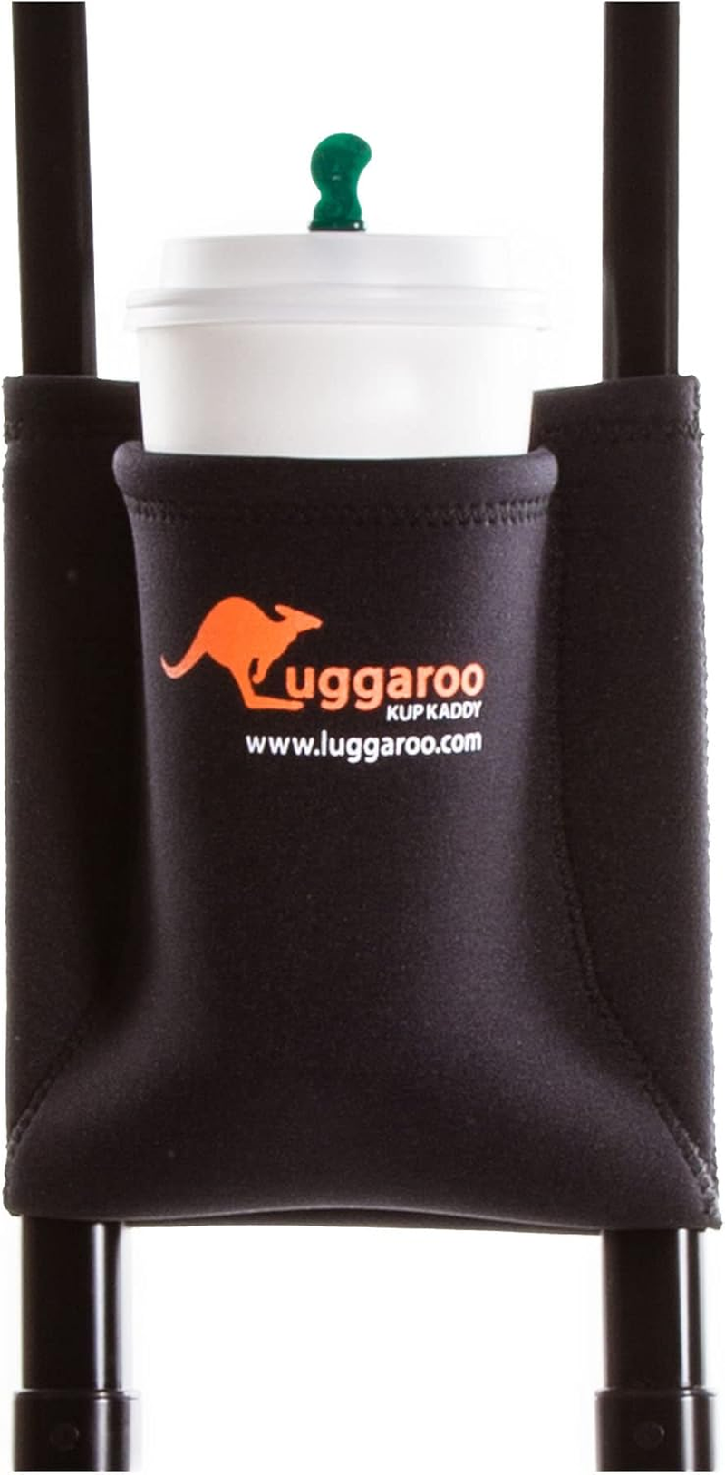 Luggaroo Kup Kaddy - the Original Premium Carry on Luggage Cup Holder - Travel Accessory for Air Travelers - Securely Transport Coffee to Go Cups, Plastic or Glass Bottles, Cans, Snacks, Smartphones, Boarding Passes, Magazines, Newspapers, You Name It! Stows Flat for Quick Easy Storage., Black image number 3