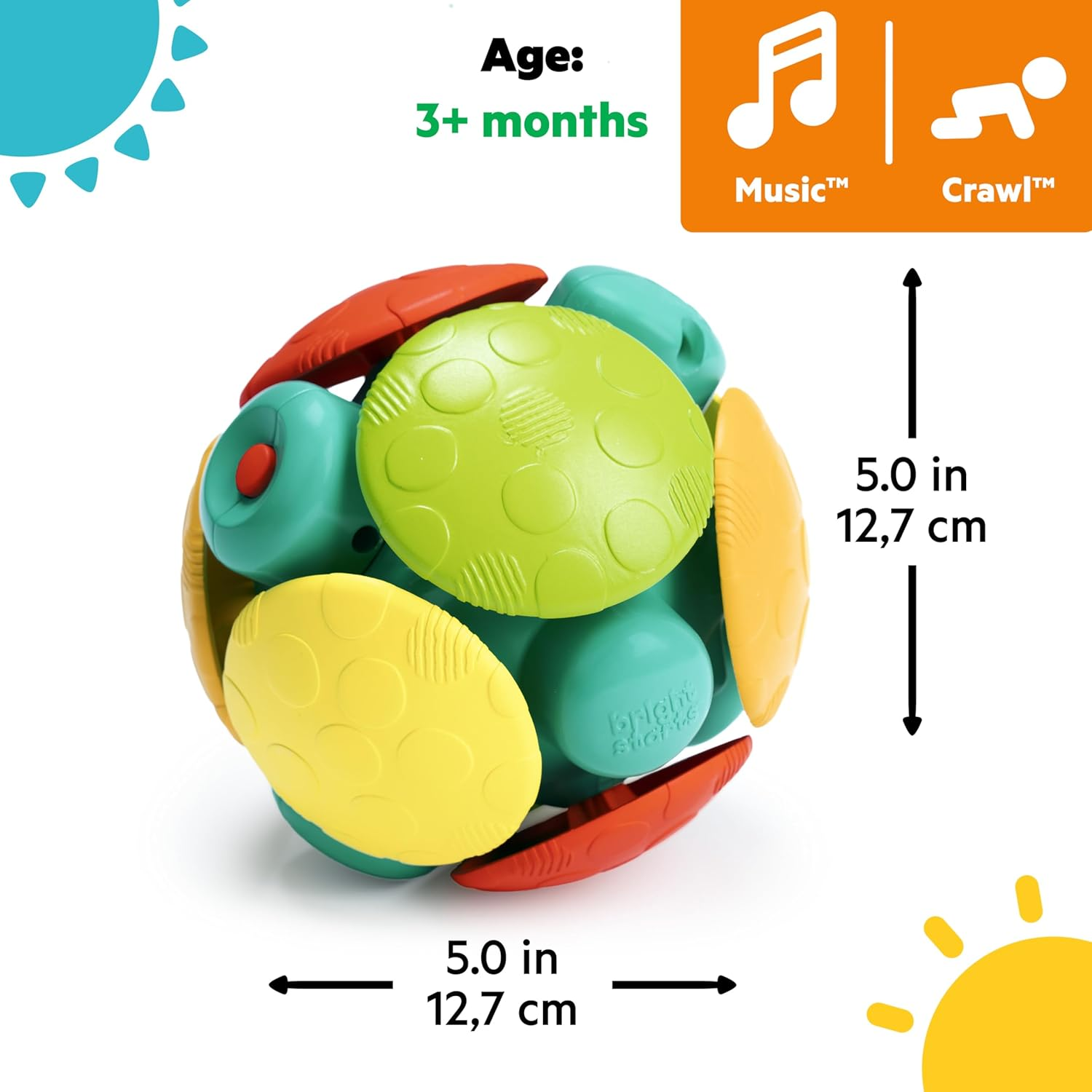 Bright Starts Wobble Bobble Activity Ball Toy, Ages 3 Months+ image number 3