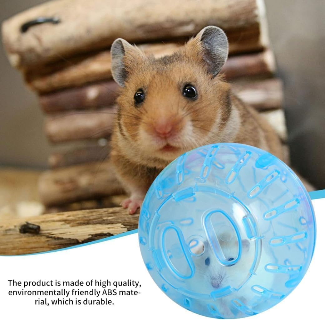 2Pcs Hamster Balls Dwarf Hamster Exercise Balls Running Wheel Gerbil Toys, Small Animals, Small Pet Supplies(Blue and Pink) image number 1