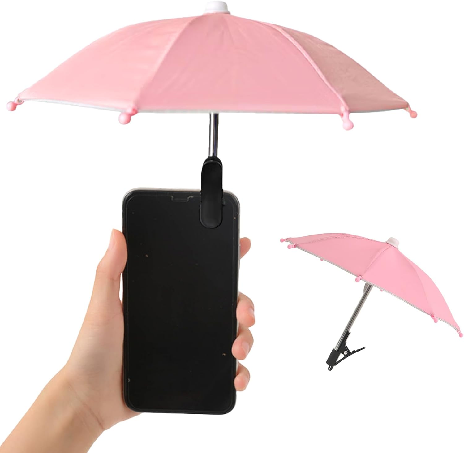 Phone Umbrella Sun Shade for Smartphones - Universal Clip-On Anti-Glare Cover for Beach, Hiking & Driving | Portable UV Protector for Iphone, Samsung & All Mobile Screens (22X27Cm, Foldable)