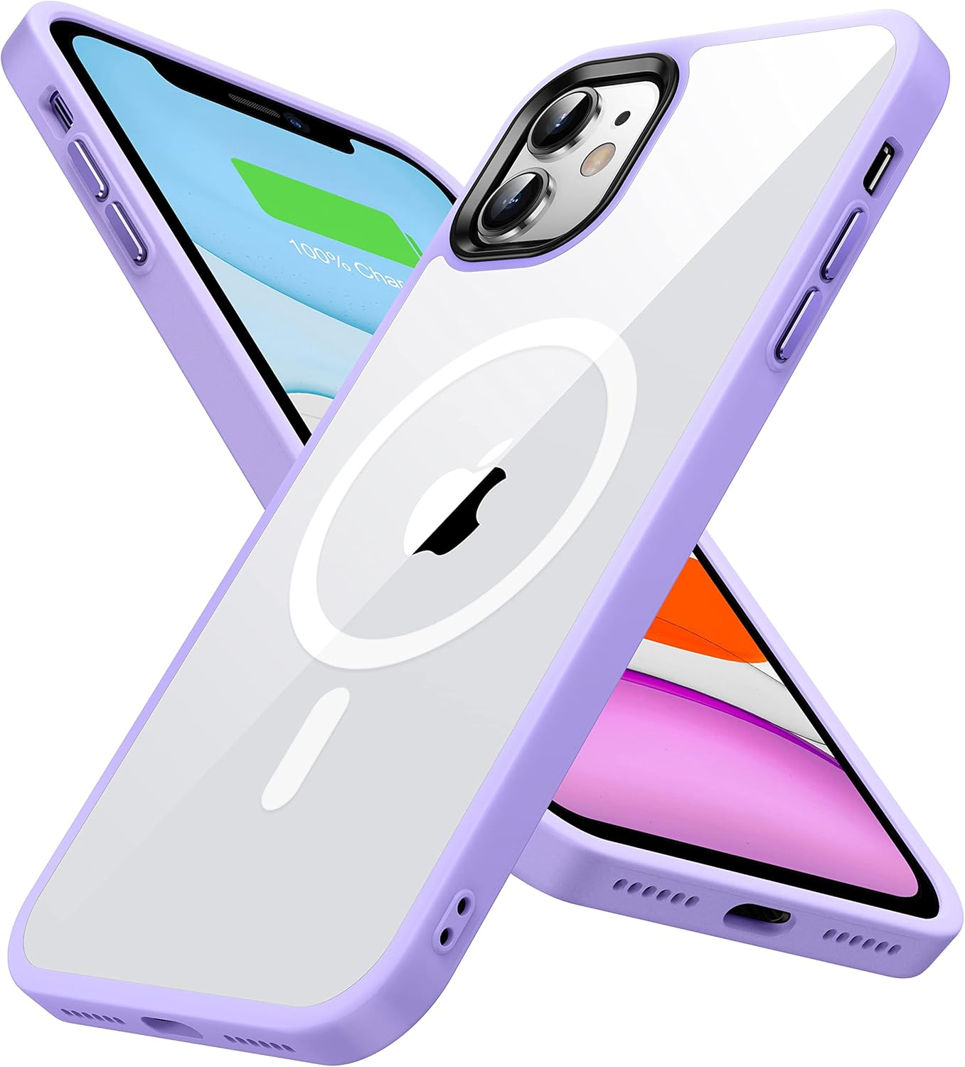 Olialia Strong Magnetic Case for Iphone 11, [Compatible with Magsafe] [Military Drop Protection] Skin-Friendly Touch Shockproof Protective Slim Phone Cover 6.1 Inch, Black - B-Blue image number 6