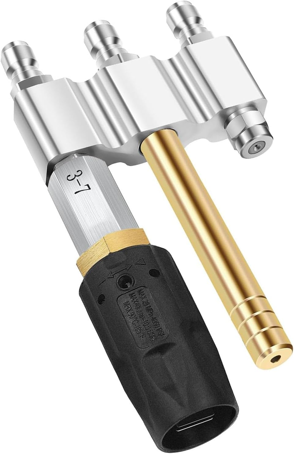 3 in 1 Pressure Washer Chemical Nozzle, Long Range Wash Nozzle for 3-7 GPM, Tip M5 Twist, 1000 to 6000Psi, 0 to 60&deg; Spray Pattern, 1/4In Quick Connect image number 5