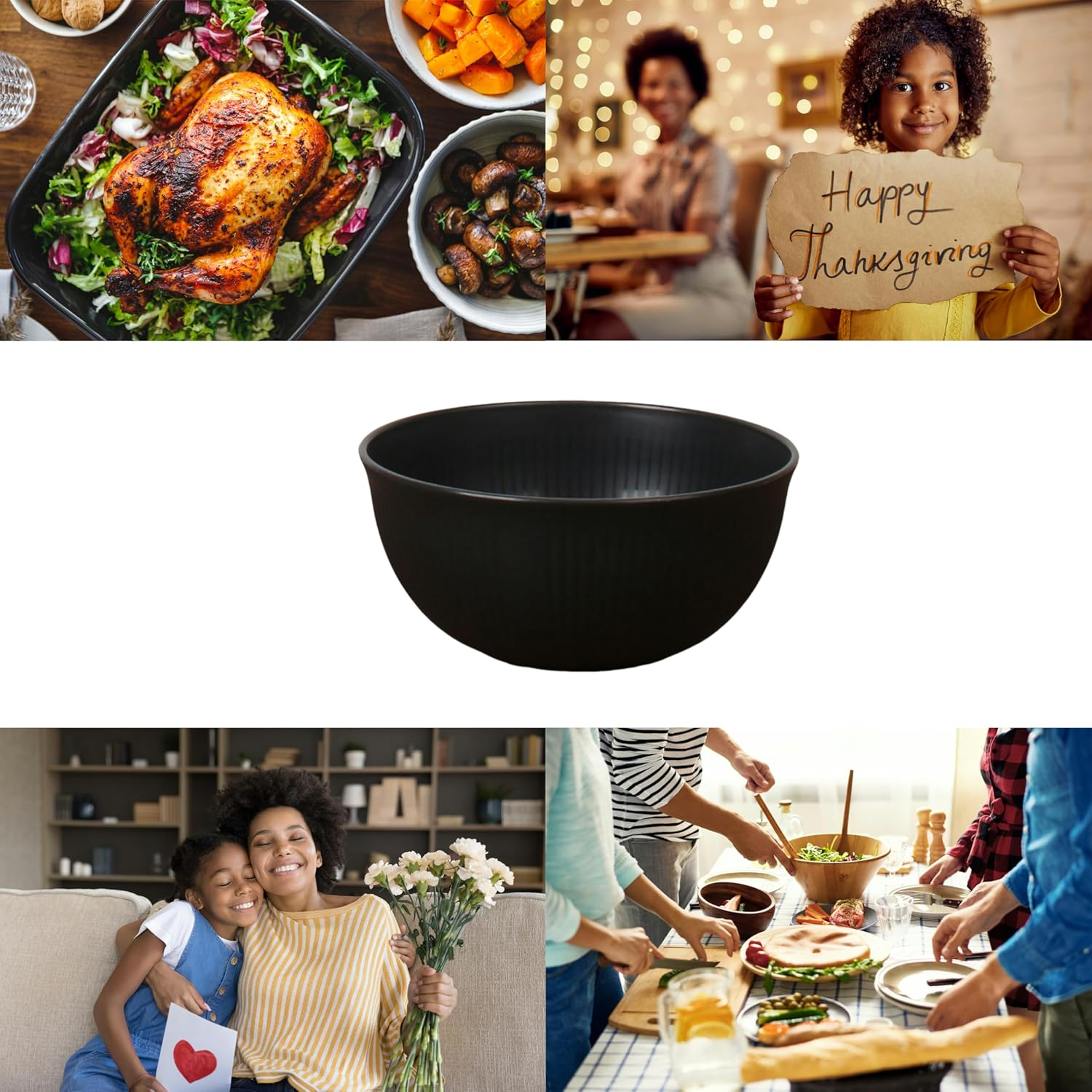 9 Pack Wheat Straw Bowls Reusable Salad Bowls,Durable & Lightweight, Perfect for Home, Parties, Camping, and Outdoor Use Dishwasher Safe (Dark Gray, Light Gray, Black)