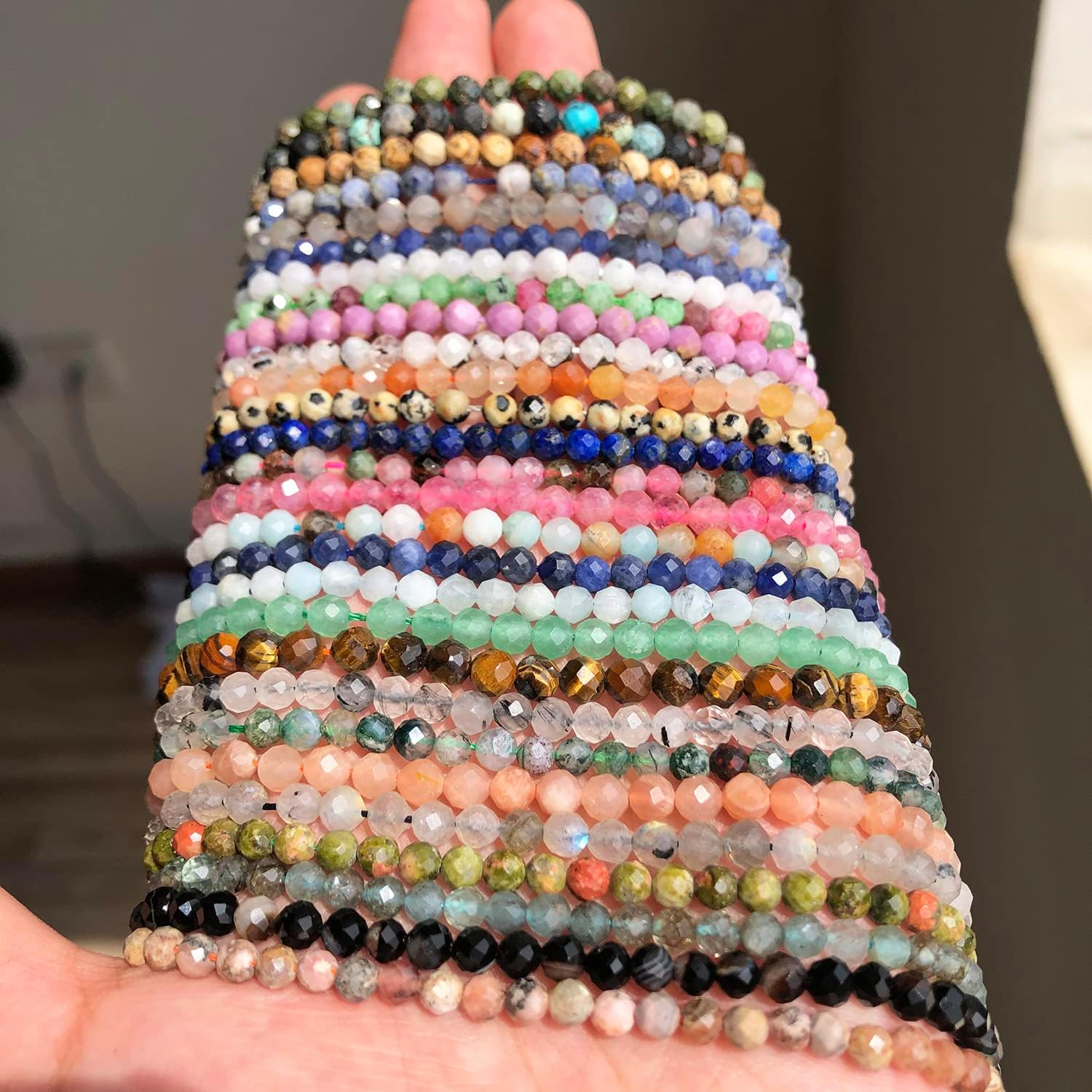 Faceted Natural Stone Beads Waist Seed Beads for DIY Jewelry Making Bracelet image number 3