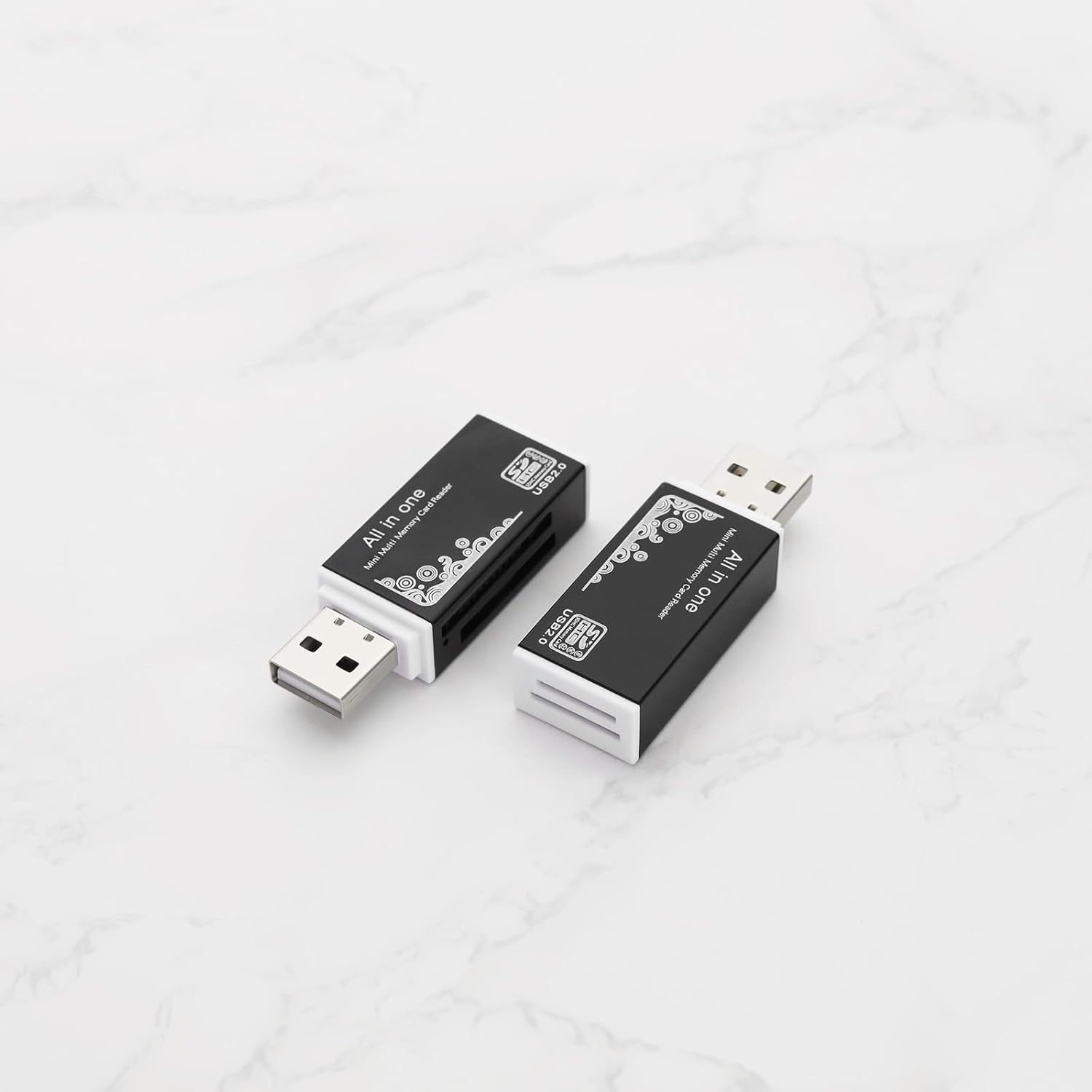 Be in Your Mind 2PCS SD Card Reader to USB Adapter 4-In-1 for MS Duo Pro M2 Card SDXC SDHC MMC RS-MMC Micro SDXC Micro SDHC and TF Card image number 1