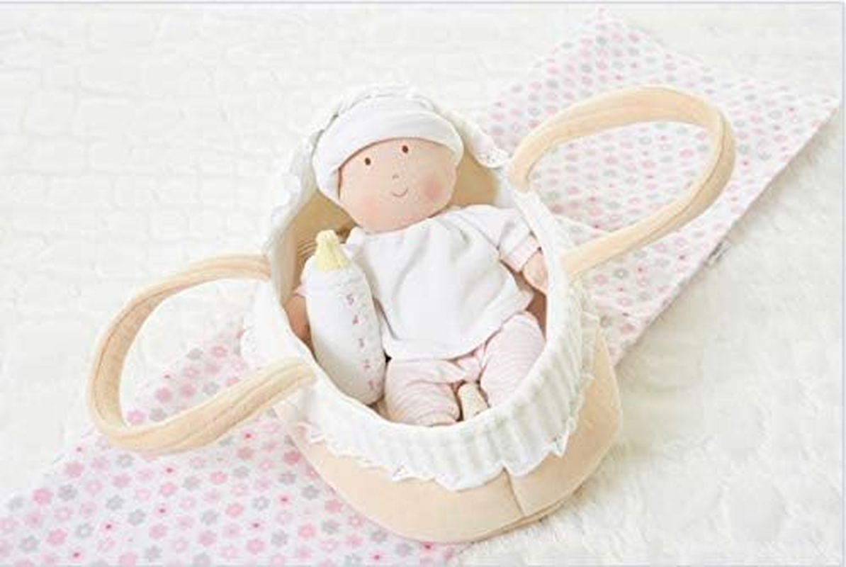 Carry Cot Baby with Bottle & Blanket Plush Rag Doll image number 1