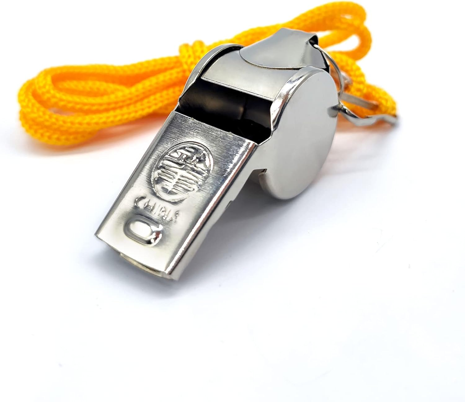 Medsuo 2Pcs Stainless Steel Sports Whistles with Lanyard, Loud Crisp Sound Whistle for Sports Lifeguards Survival Emergency Training image number 2