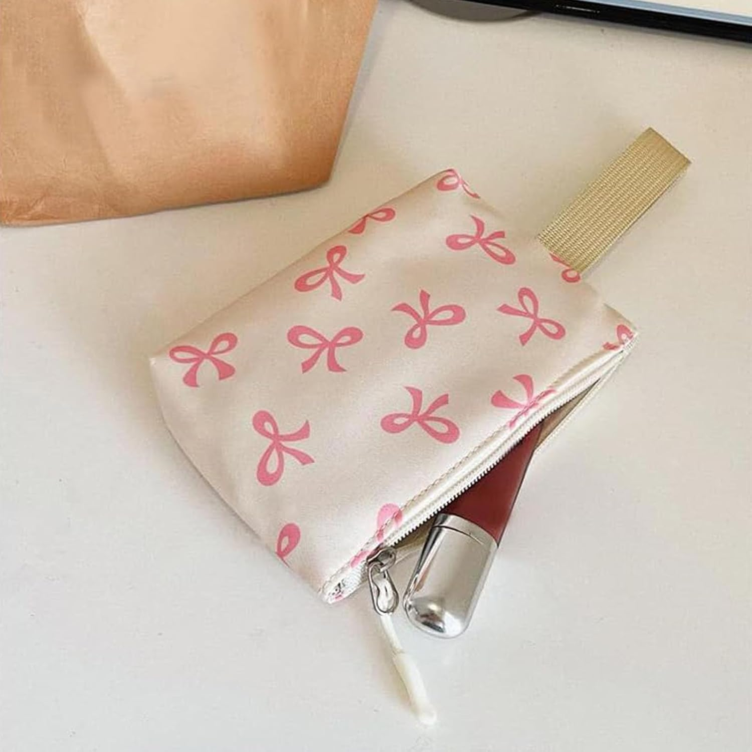 3Pcs Set Bow Backpack for Girls, Nylon Coquette Backpack with Bow Pattern, Cute Comfy, for Everyday Travel, College image number 6