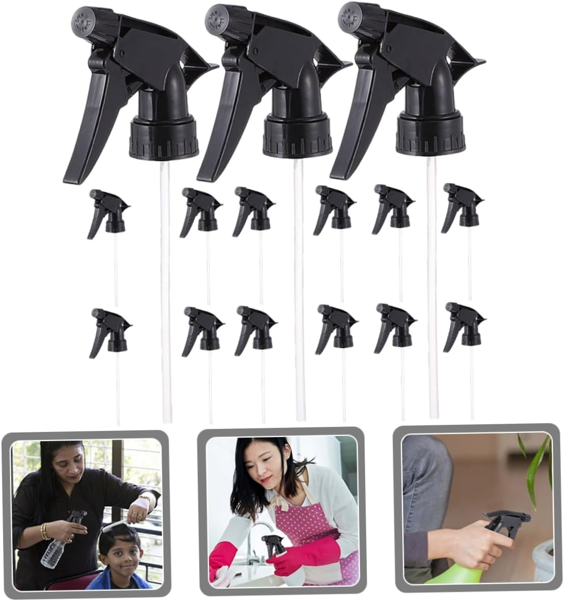 15Pcs Spray Bottle Nozzle Replacement Tops for Standard Neck Bottles Practical for Plant Watering Air Fresheners and Hairspray Durable Pp Material Tube image number 4