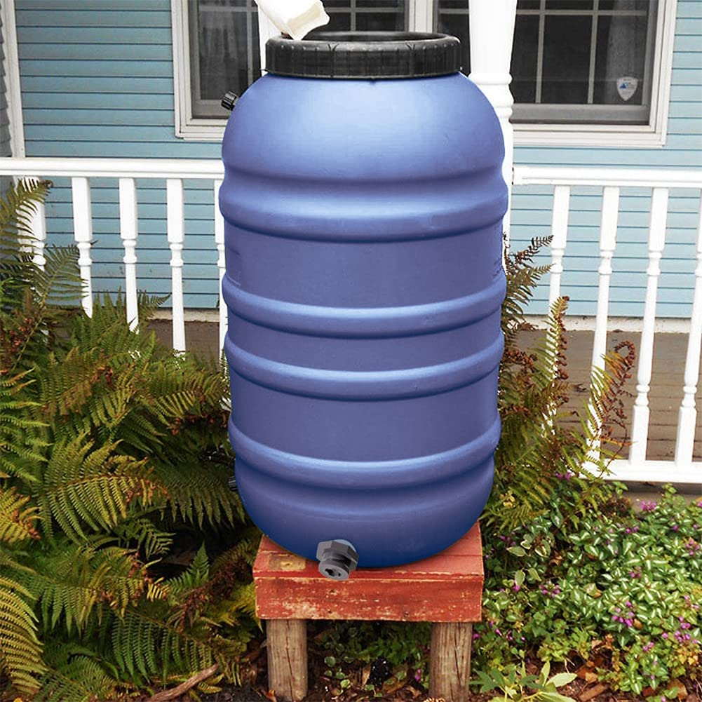 Ququyi 3/4 Inch PVC Bulkhead Water Tank Connector Adapter Fitting with Plugs Thru-Bulk Pipe Fitting for Rain Barrels, Aquariums, Ponds(Set of 1) image number 3