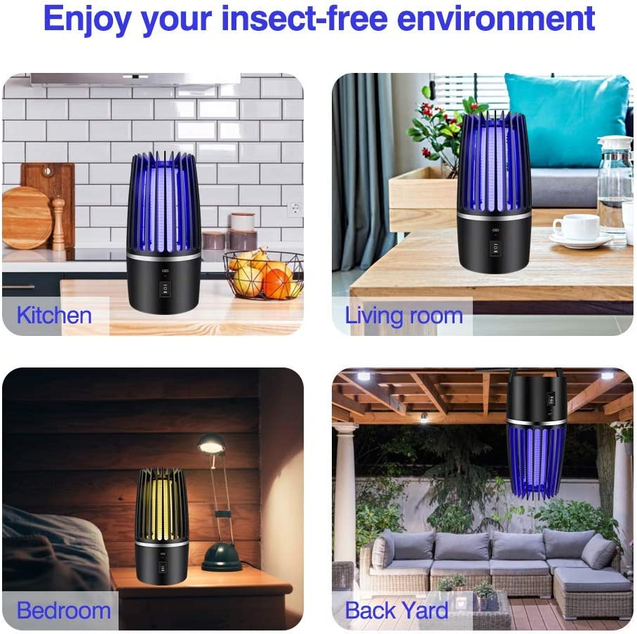 Fly Killer, Mosquito Killer Lamp Electric Fly Zapper Fly Trap, USB Fruit Fly Killer UV Insect Killer Bug Zapper for Bedroom, Camping, Kitchen, Office, Safe Fly Catcher Outdoor Indoor for Home Use image number 4