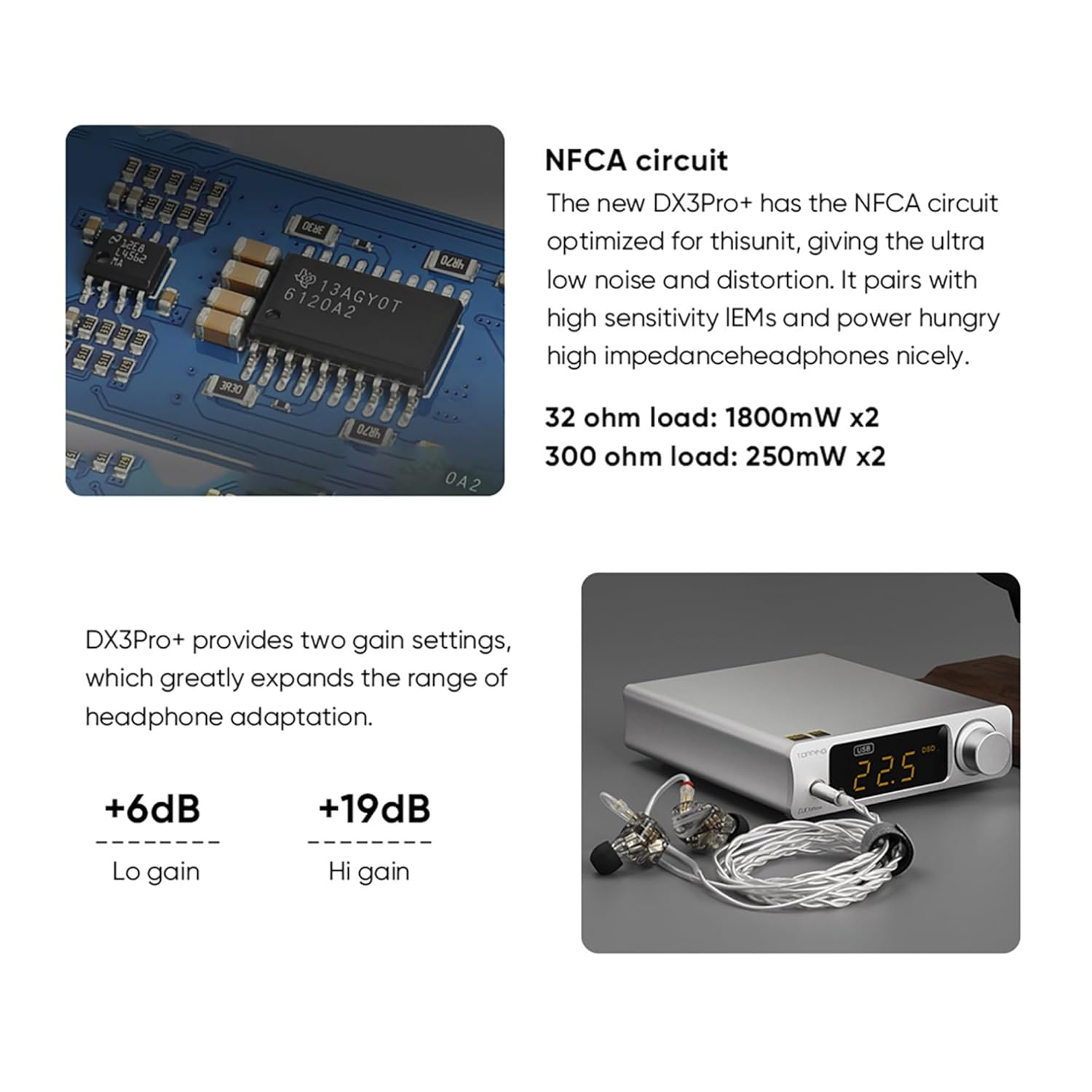 Topping Dx3Pro+ LDAC Headphone Amplifier Decoding NFCA XMOS XU208 Pre-Amp Bluetooth5.0 Usb/Opt/Coax ES9038Q2M DSD512 PCM768 Hi-Res Audio DAC with Remote Control (Black)