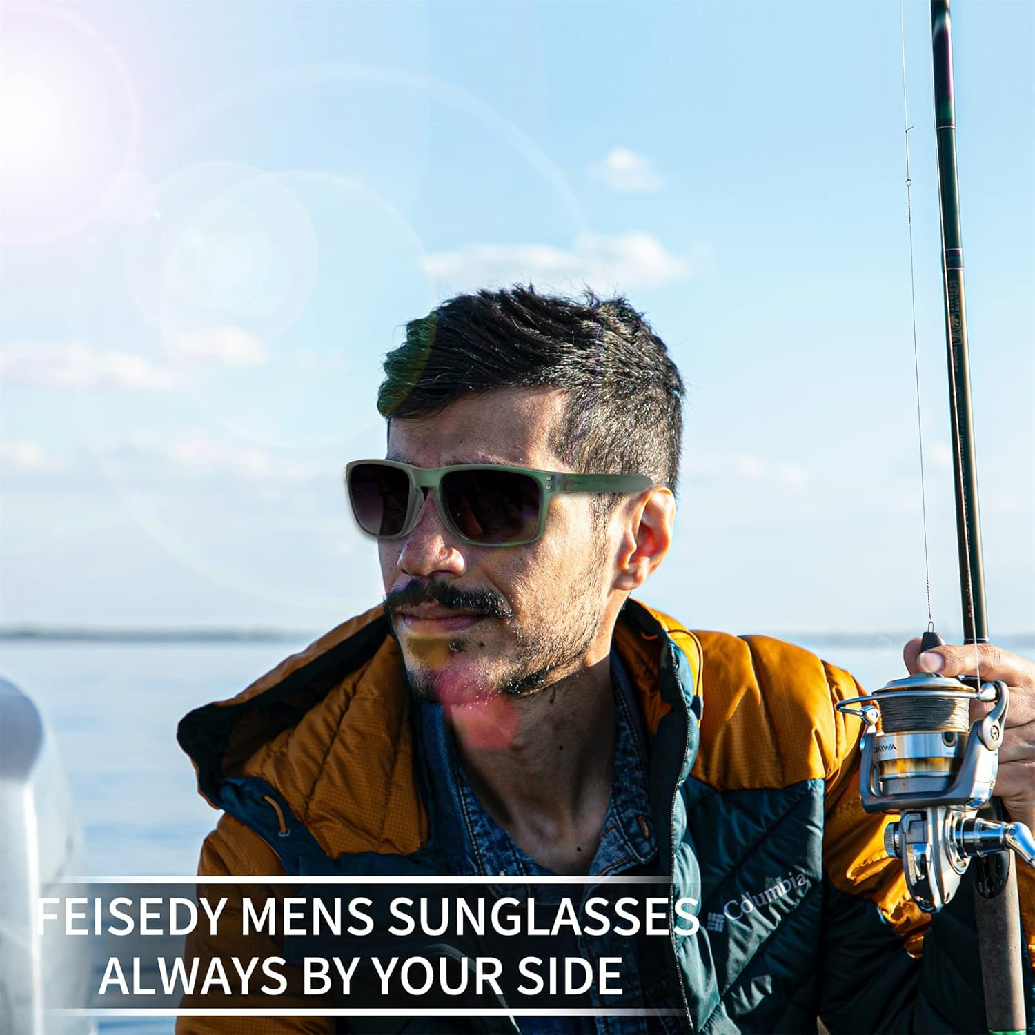 FEISEDY Classic Polarized Square Sunglasses Men Women Small Sun Glasses Cycling Driving Sports Glasses B2234 image number 3