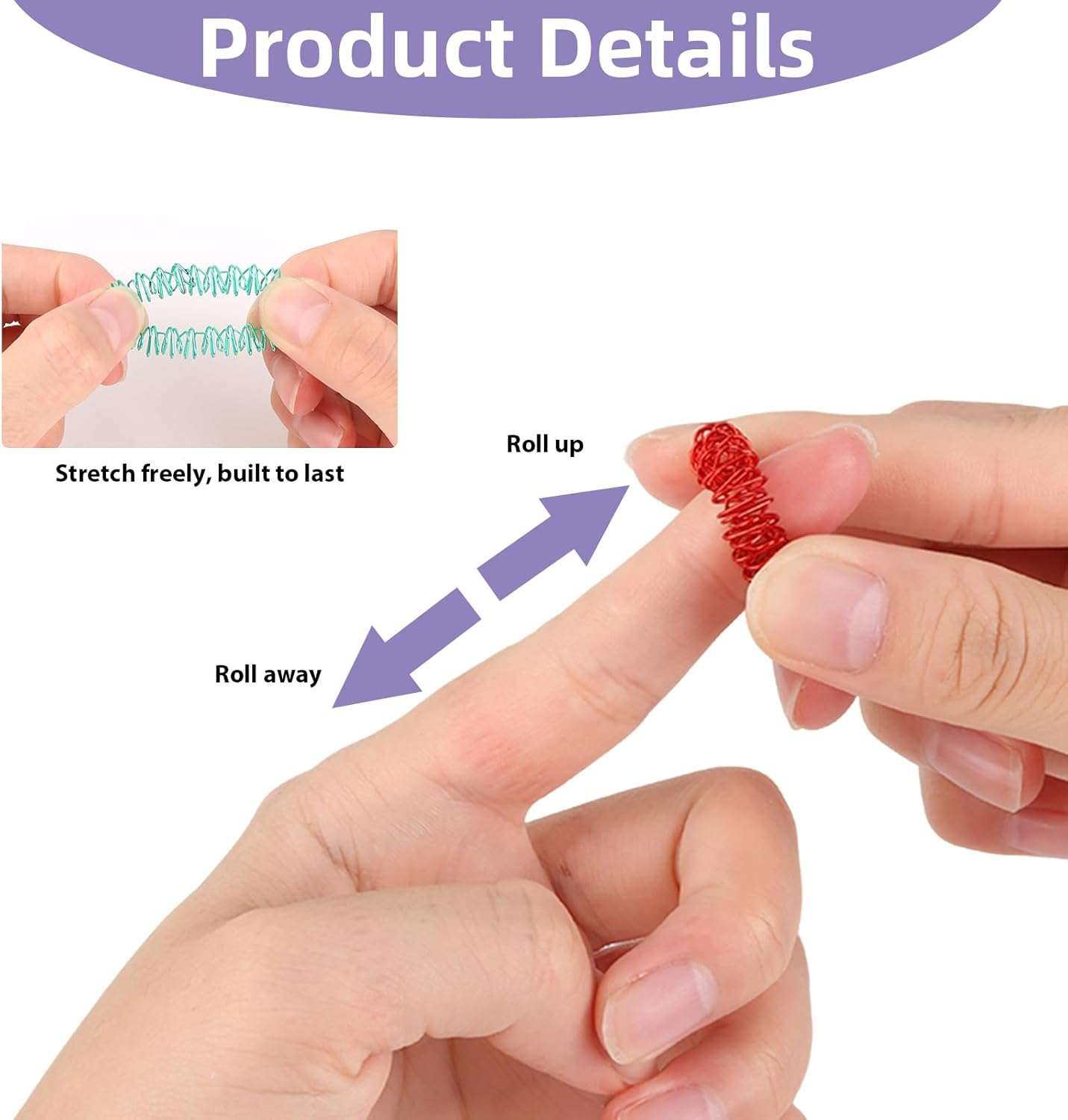 14 Pcs Spiky Sensory Ring Set, Silent Stress Reducer Fidget Rings, Multi Color Mini Spring Finger Massager Acupressure Ring Spring Focus Relaxation Anxiety ADHD Autism Stress Relief image number 4