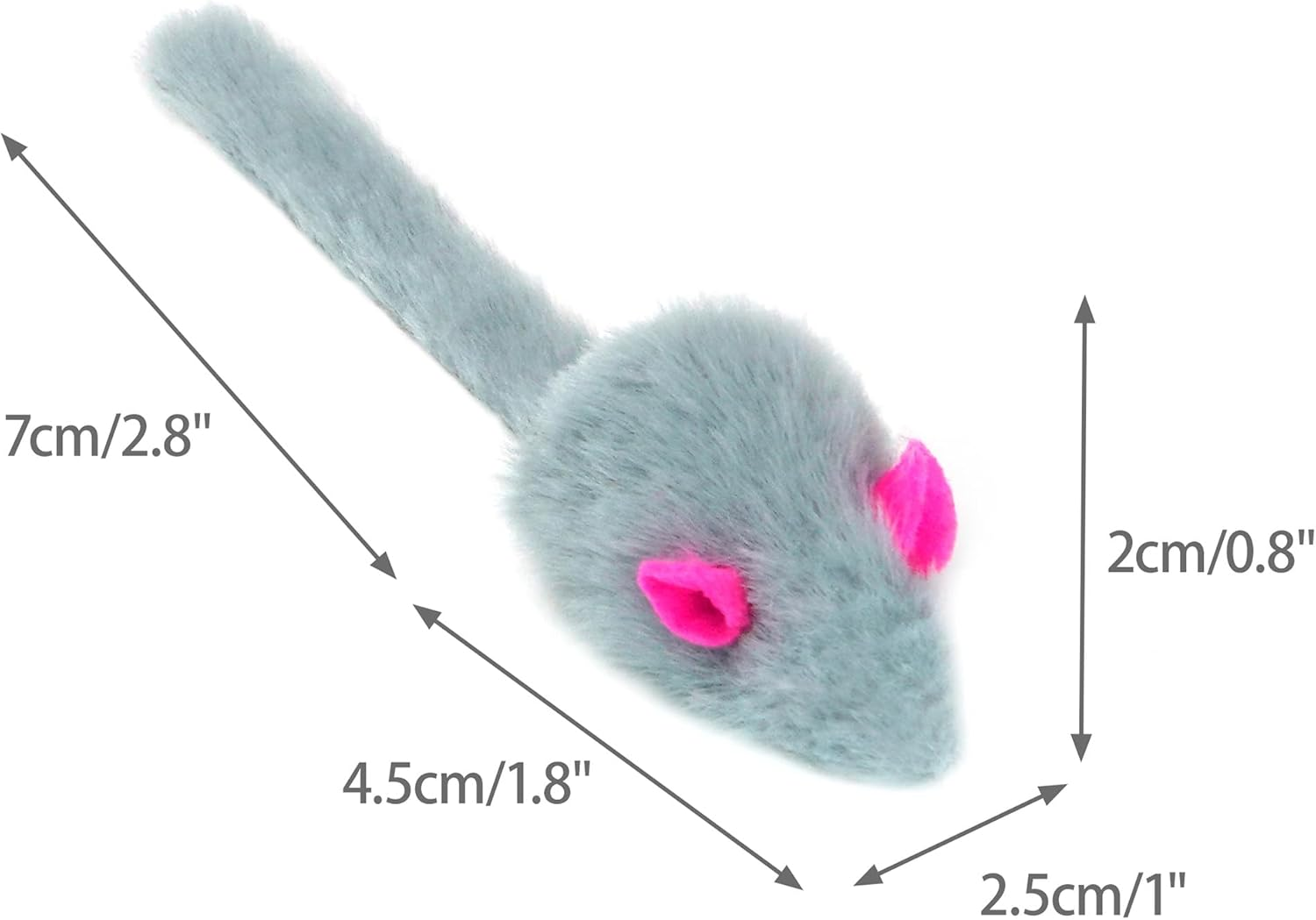 CHIWAVA 36PCS 1.8" Candy Color Furry Mice Cat Toy Rattle Mouse Kitten Interactive Toy Assorted Color image number 6