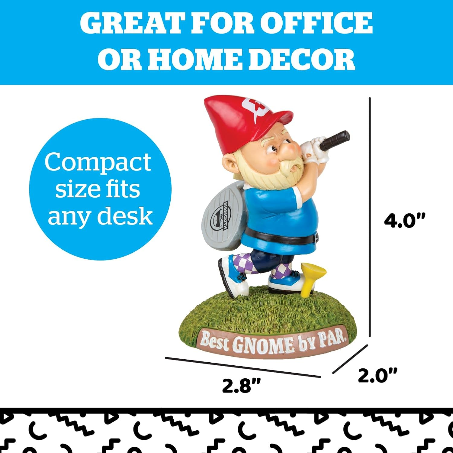 Bigmouth Inc Golfing Gnome Statue - Fun Desktop Decoration, Office Humor Figurine, Home Office Desk Accessory, Unique Golf Gift, Men'S Office Decor, 24-BNY-6003 image number 1