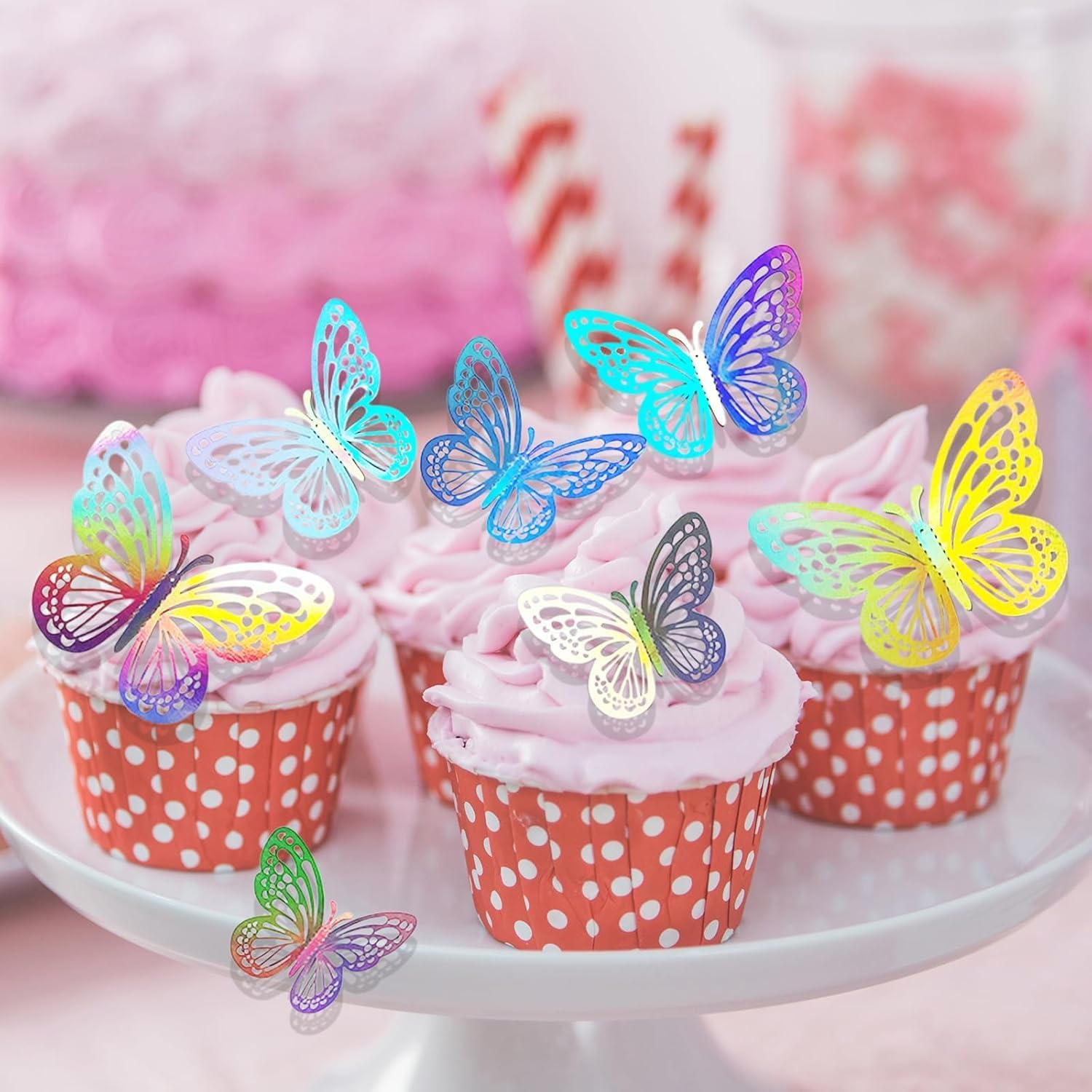 72Pcs 3D Removable Butterfly Wall Stickers with Dot Glue for Nursery, Bedroom & Baby Girl Room Decor for Birthday image number 1