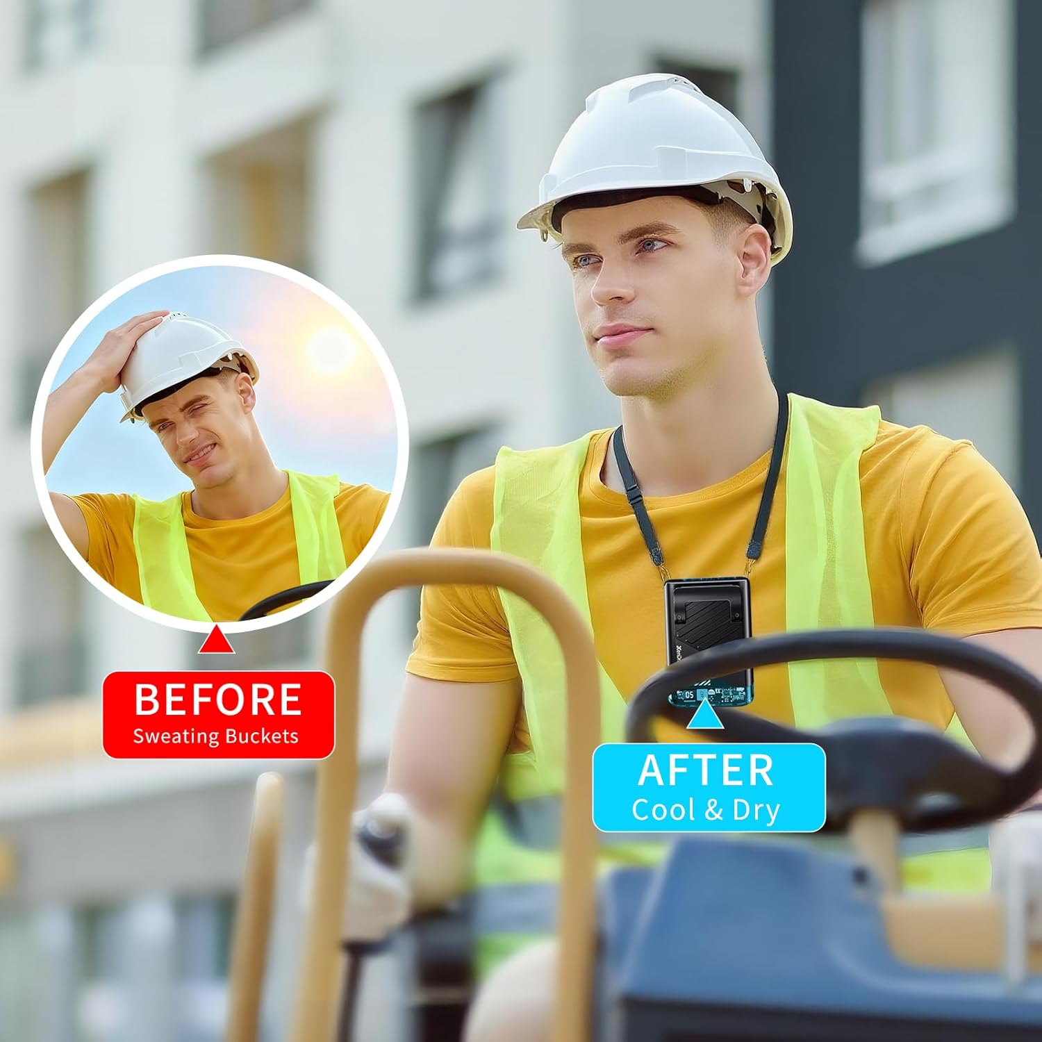 2026 Portable Waist Fan, 10000RPM, 5 Speed, 40H Runtime Belt Clip Fan, Slim and Lightweight Wearable Fan with LED Display, Personal Hands-Free Waist Fan for Outdoor Jobsite Camping Travel, Black image number 5