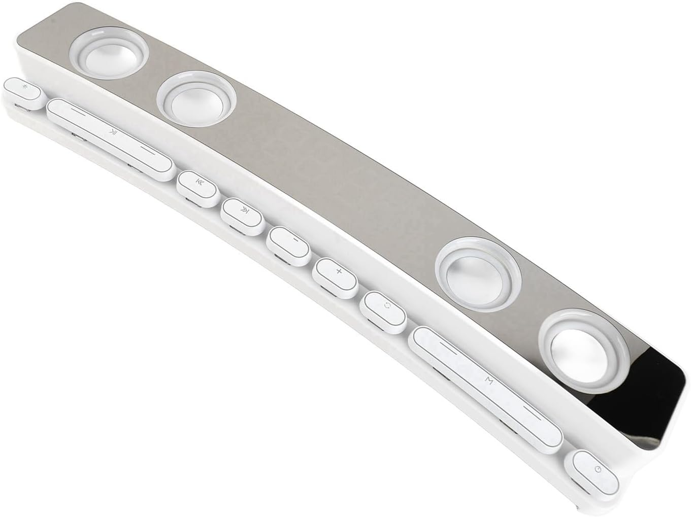 19 Inchcomputer Speaker with Hifi Stereo, Dynamic RGB Light, Wireless and Wired Connectivity, for PC Gaming Monitors, Projectors, Laptops, Tablets, Phones (White) image number 2