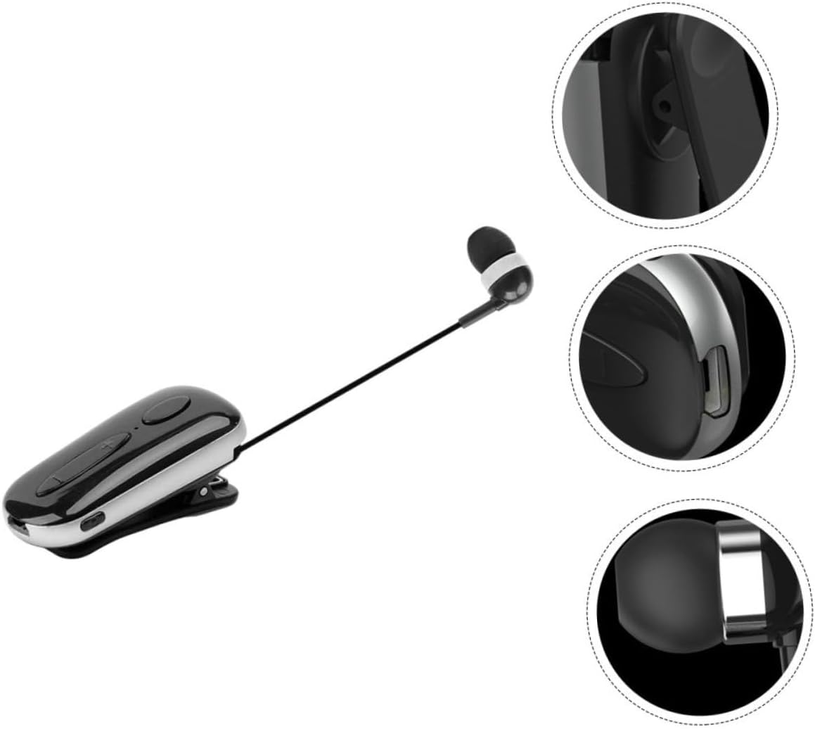 SWOOMEY Wireless Earbud Sports Earphone with Clip-On Design for Running and Gym Use, Professional Mini Wireless Headphone Black, Retractable Cord Adjustable Fit image number 1